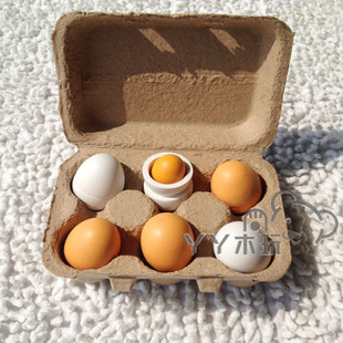 儿童过家家玩具配件 木质儿童过家家仿真鸡蛋玩具鸡蛋组eggs