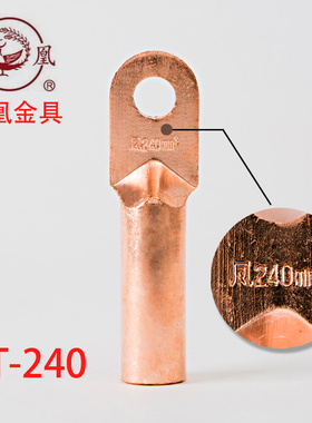 正品凤凰酸洗堵油铜接头DT-240MM2 铜鼻子 接线端子 B级  一只价