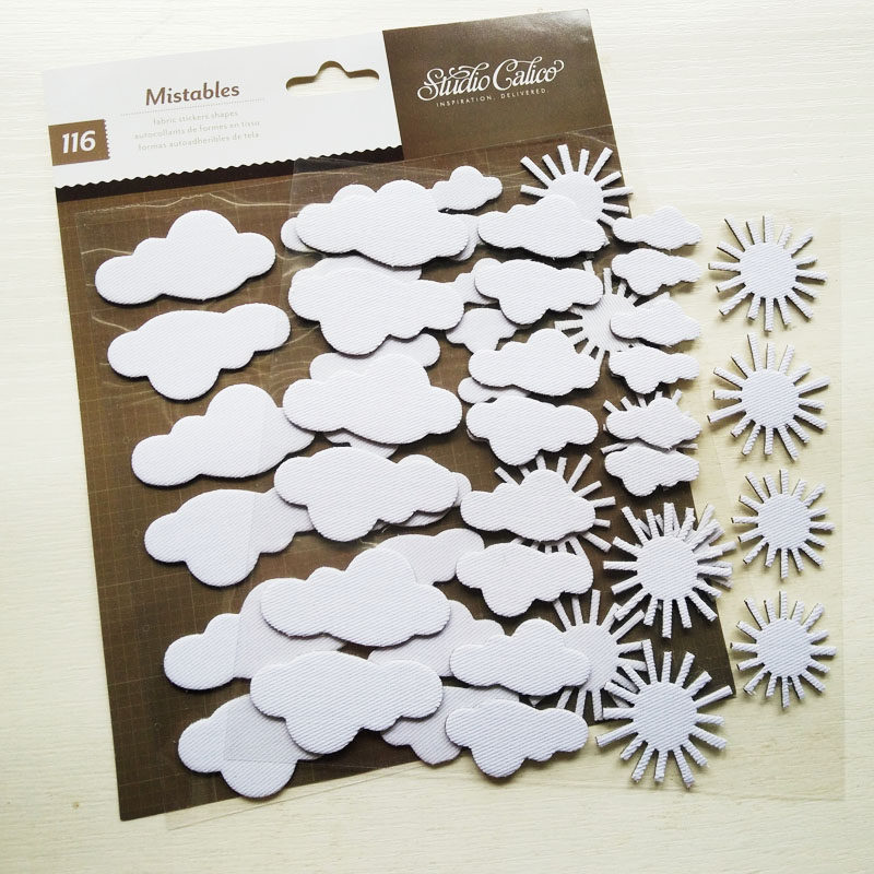 正品diy剪贴簿白色云朵太阳一套