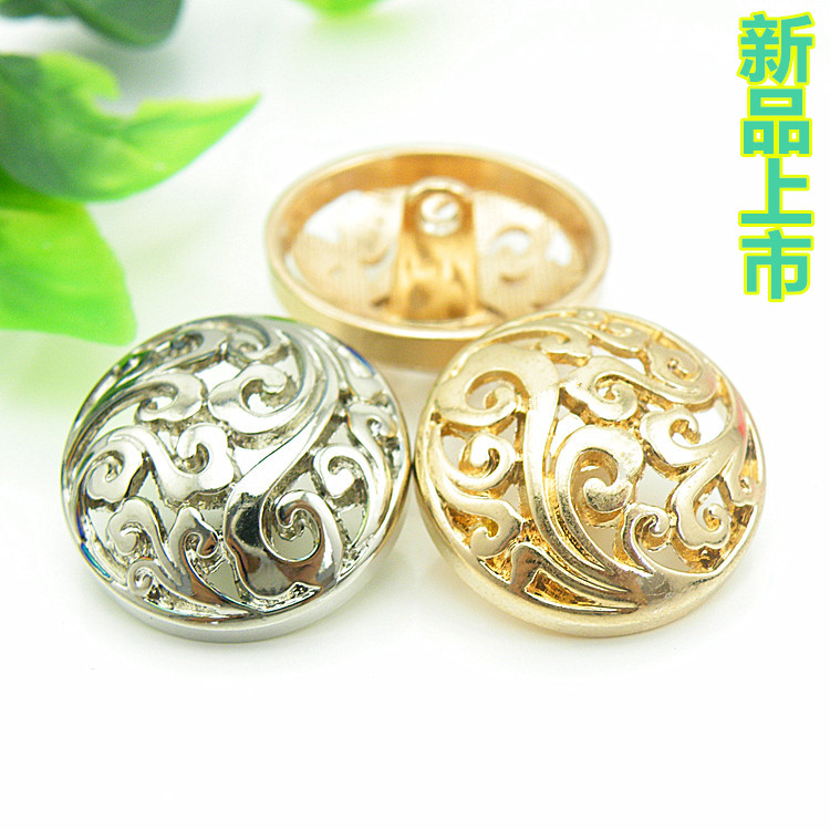 金属扣镂空金银色祥云衬衫钮扣子
