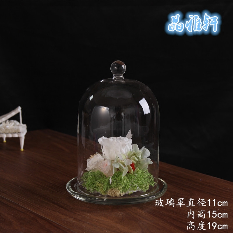 情人节 永生花玻璃罩 古玩 粘土工艺品防尘罩 蛋糕罩微景观玻璃瓶