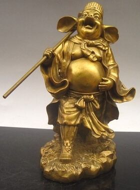 猪八戒天蓬元帅神像家居纯黄铜