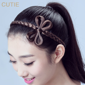 可爱蝴蝶结窄发箍 日韩版 麻花辫编织头箍饰品女 假发发带 娇滴滴