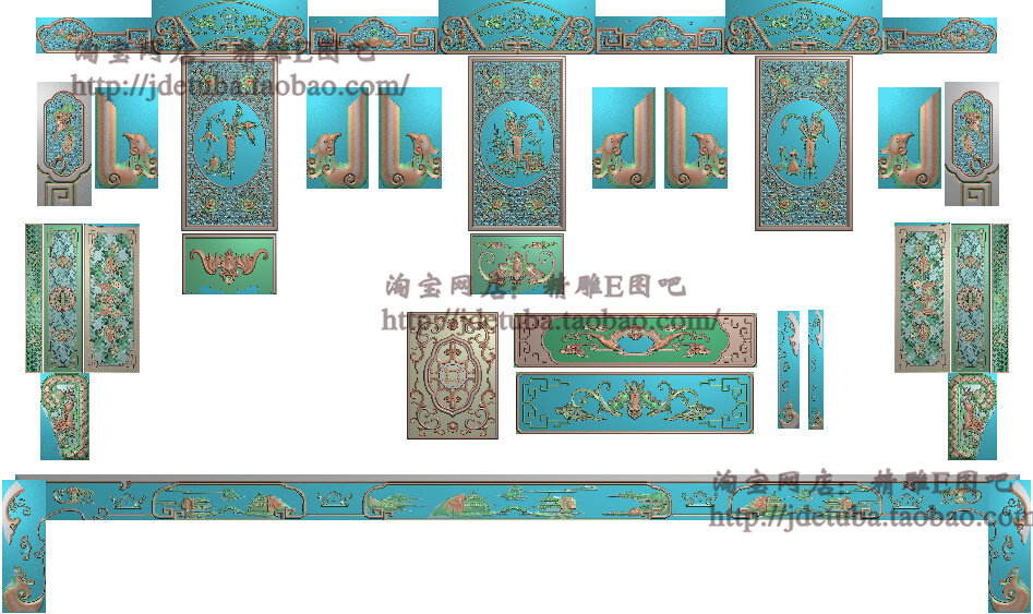 高清设计木雕素材精雕图jdp灰度图精品大富贵沙发2富豪福禄寿蝙蝠图片