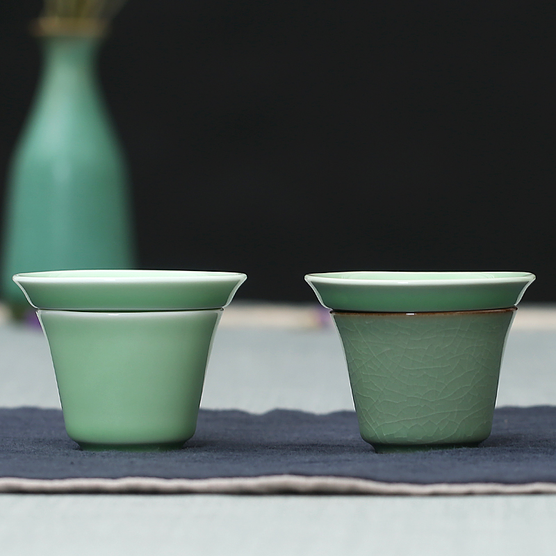 器无形 功夫茶具配件茶滤分茶茶托零配 茶道青瓷创意茶漏过滤杯子