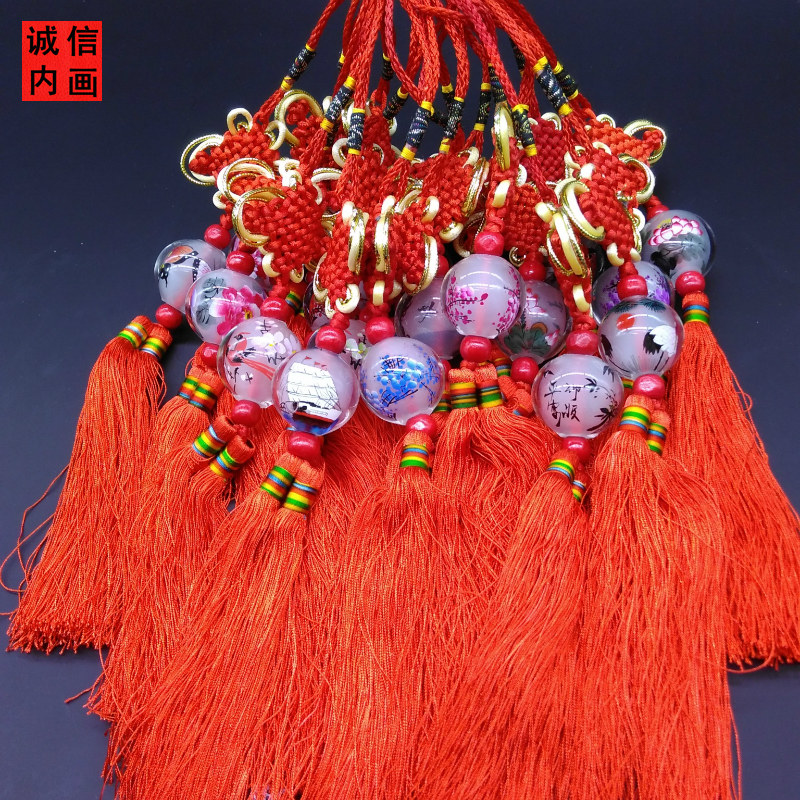 诚信内画鼻烟壶纯手绘水晶内画平安结挂件中国特色创意工艺礼品