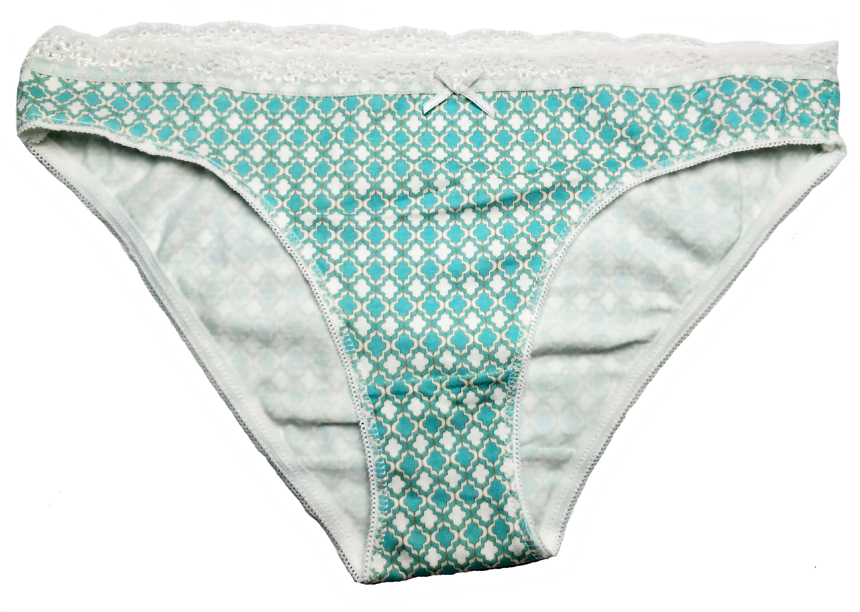 女士绿色低腰全棉三角内裤