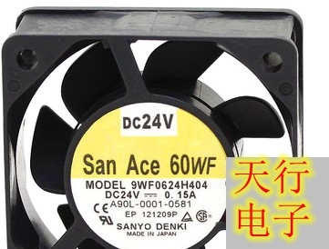 FANUC发那科专用 原装防水山洋 9WF0624H404 6025 24V 0.15A 风扇