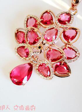 饰品玫瑰金镂空孔雀短链