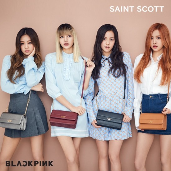 韩国代购直发blackpink广告画报款st.scott翻盖横款小背包
