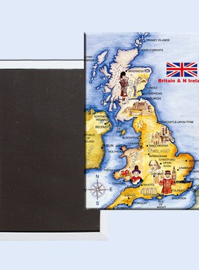 英国地图20849旅游纪念品磁性冰箱贴磁贴 个性旅游礼物创意家饰