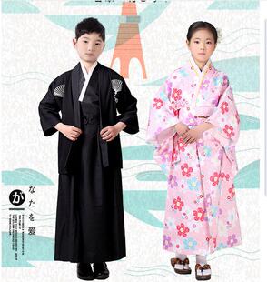 万圣节儿童和服男女日本武士服拍照写真古装演出舞台装演出传统服