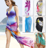 海边度假防晒围巾沙滩 外搭比基尼披肩纱巾 百搭游泳衣女围纱 泳装