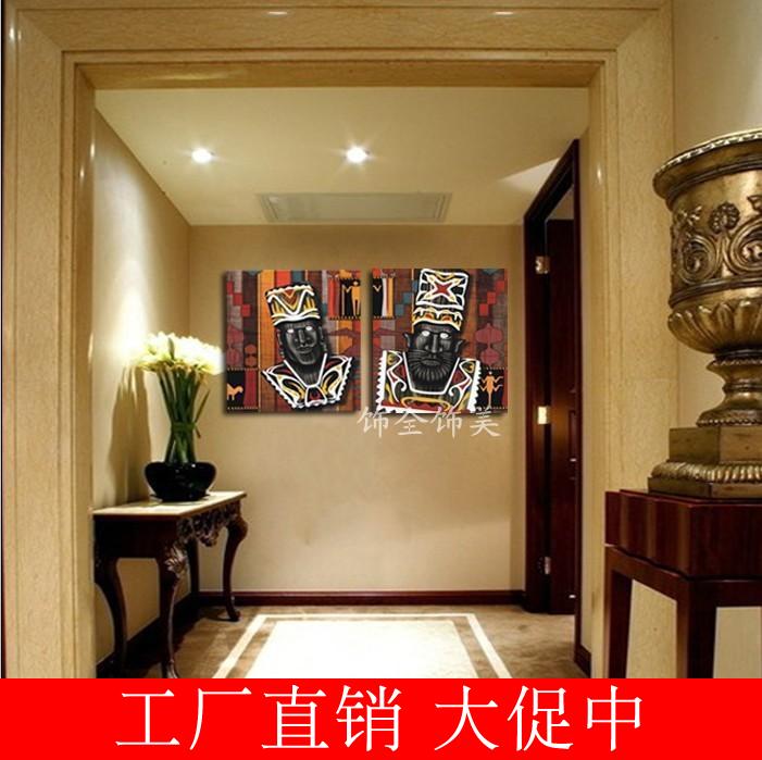 非洲风情酒店人物壁画走廊装饰画餐厅无框画现代家居墙壁挂画墙画图片