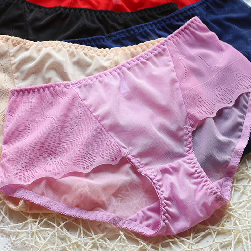 学生网纱纯色提臀中低腰配套内裤