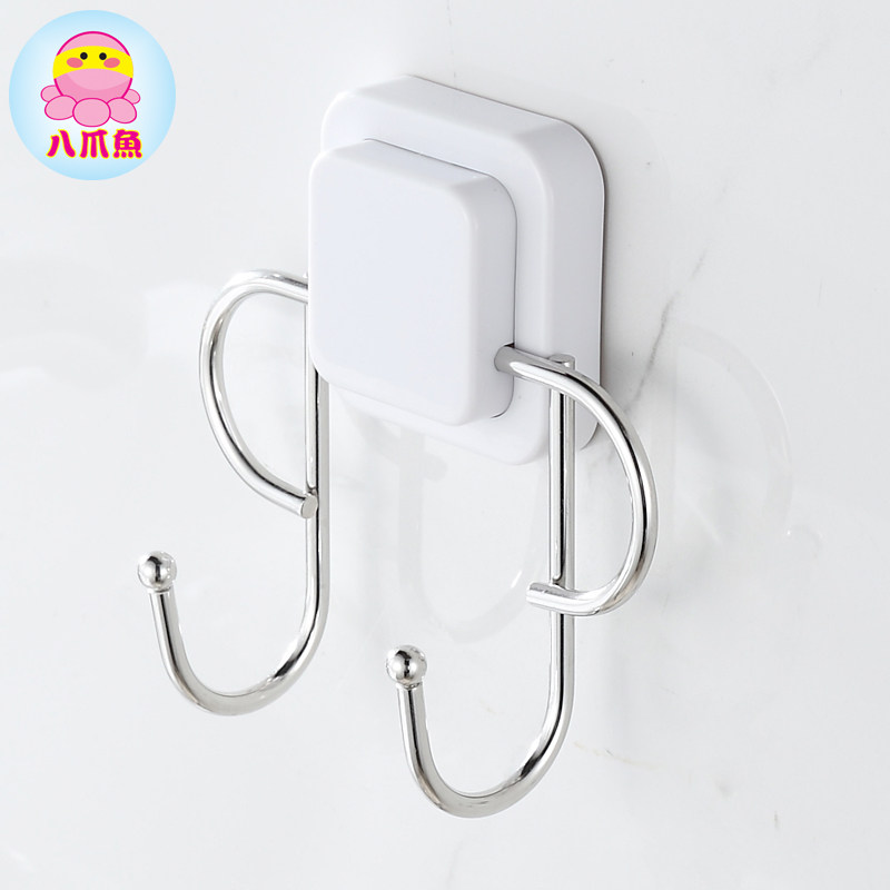 八爪鱼强力吸盘挂钩门后无痕挂衣钩厨房浴室田园创意粘钩
