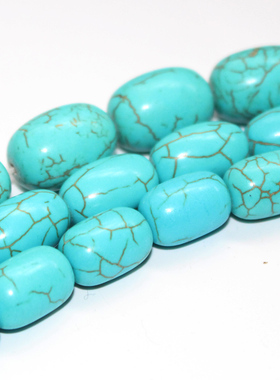 绿松石桶珠 diy佛珠配件星月菩提配饰 绿松石腰珠 金钢菩提顶珠