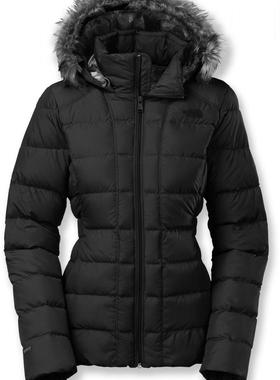 美国直邮The North Face北面 104192 550蓬黑色收腰连帽羽绒服女