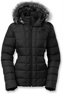 美国直邮The North Face北面 104192 550蓬黑色收腰连帽羽绒服女