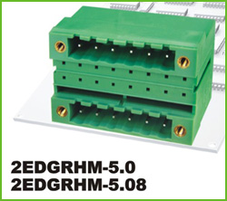 环保铜2EDGRHM-5.08MM双层连接器绿色端子台凤凰式插座YE250