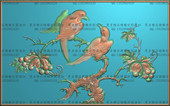 高清精雕图灰度图浮雕图电脑雕刻图精品葡萄花鸟背板423x264新款