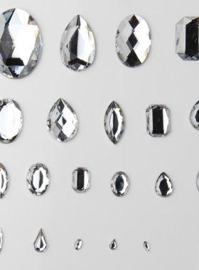 无孔平底钻 饰品配件 鞋服全新材料 白色亚克力钻 手机美容