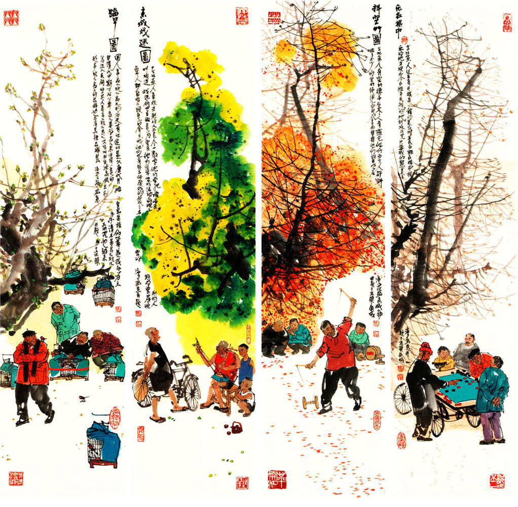 734海报印制展板写真喷绘贴纸913老北京风情国画客厅挂图