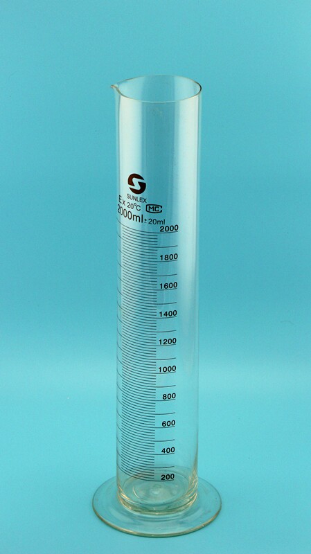 优质玻璃量筒2000ml a级 刻度量筒 工业检测 化学实验器材