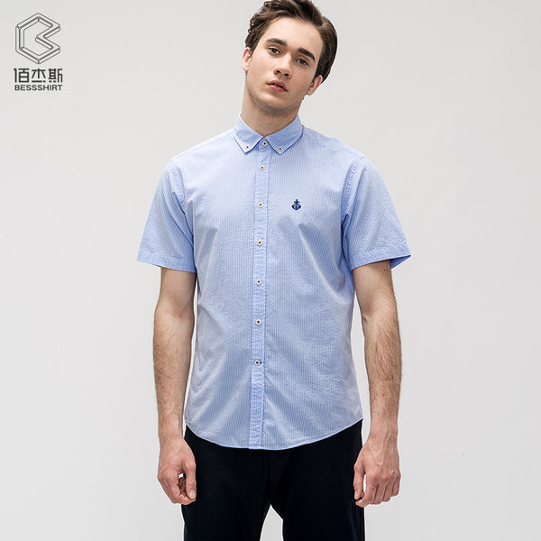 CK制造商 鲁泰 佰杰斯 纯棉 男式短袖衬衫 天猫优惠券折后￥68包邮（￥118-50）3色可选