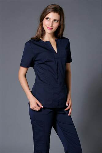 玫绮格欧美修身刷手服深宝蓝色
