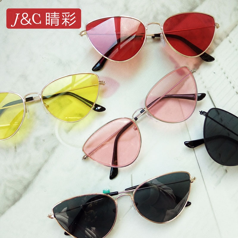 猫眼金属复古风太阳眼镜网红同款