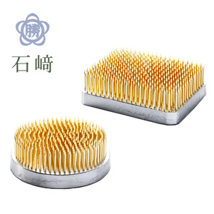 日本石崎胜厚台剑山 加厚底座带防滑垫花艺插花剑山铅座铜针