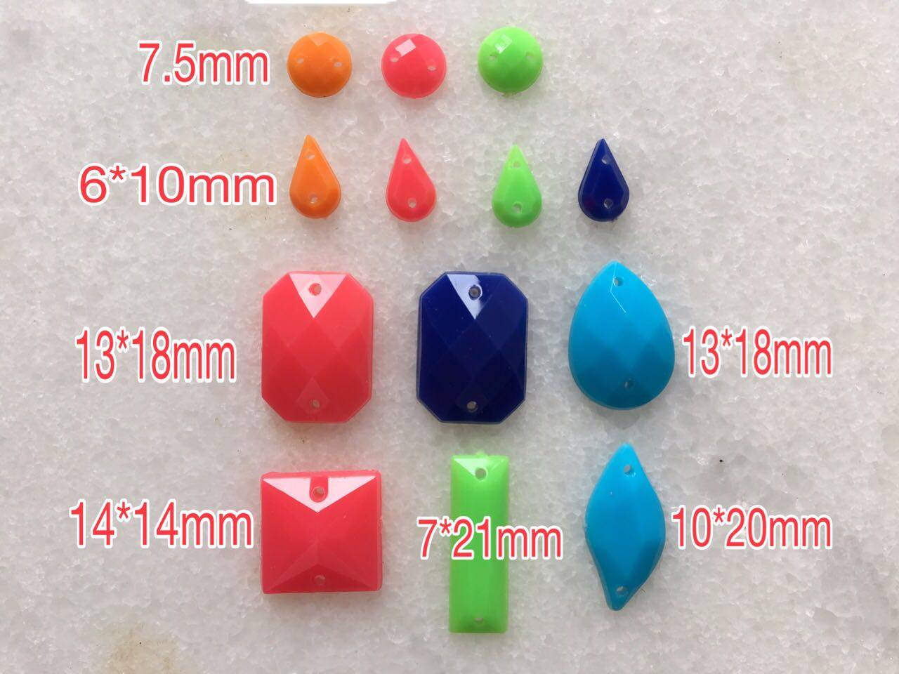 DIY手缝钻 圆形/水滴平/长八角形/长方形/异形实色荧光亚克力钻,饰品/流行首饰/时尚饰品新,其他DIY饰品配件,淘宝优惠券,粉丝福利购,淘宝优惠卷