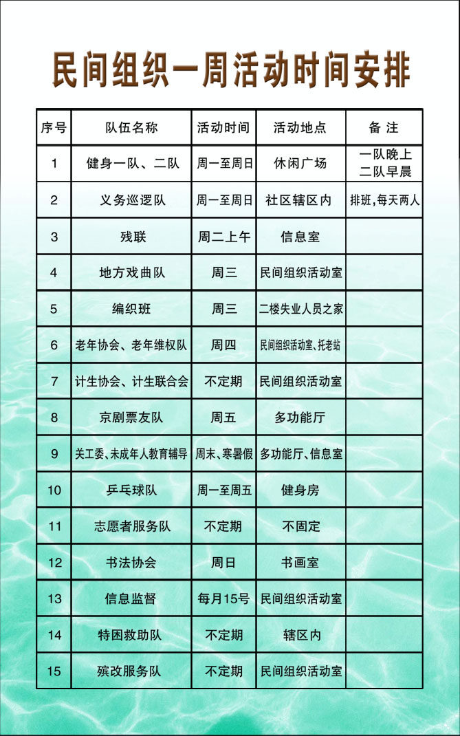 725海报印制展板写真喷绘756组织网络5民间组织一周活动时间安排