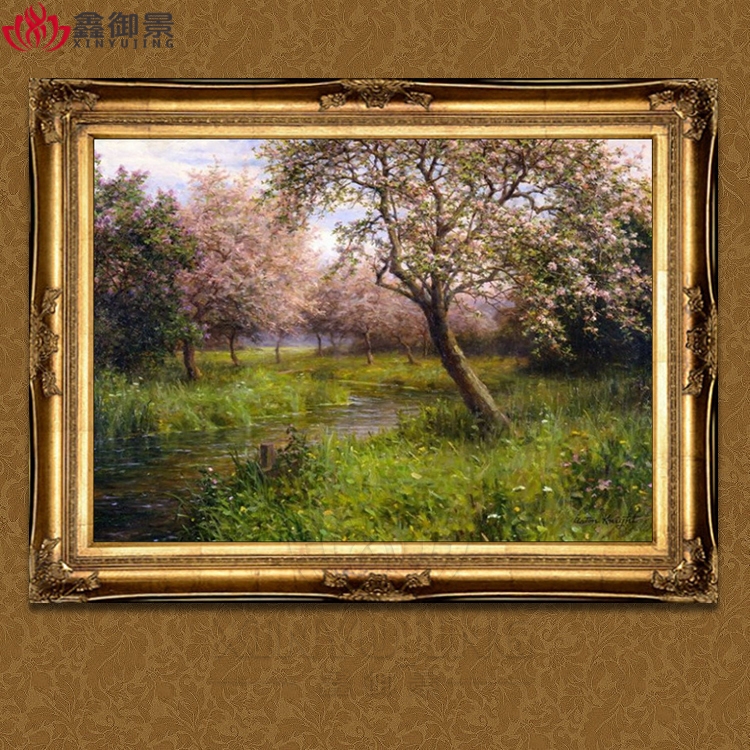 欧式风餐厅玄关手绘田园装饰画
