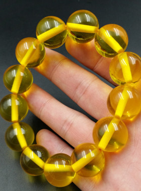 包邮高档精美仿蜜蜡手链皮带透明蜜蜡圆珠手链手串厂家直销