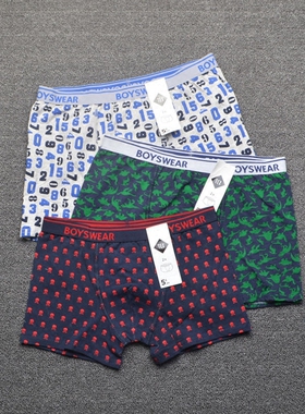 boyswear欧洲品牌TEX优质纯棉男孩儿童平角内裤高端四角底裤2-8岁