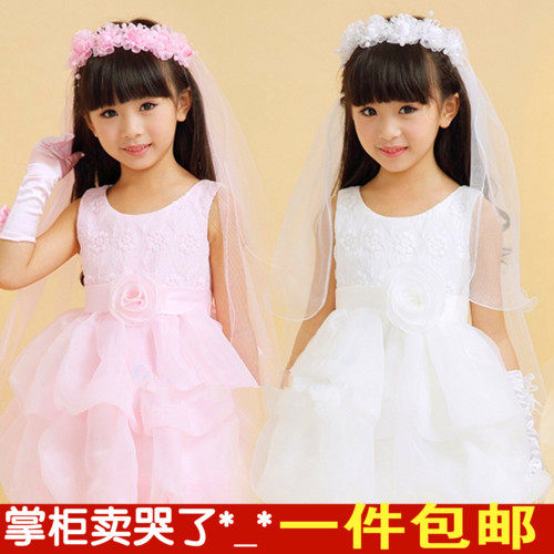 儿童头纱长款发饰头箍小孩发箍婚纱公主女童花环演出头饰韩国饰品