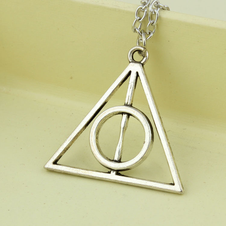 t147欧美外贸原单 哈利波特项链卢娜死亡圣器三角吊坠毛衣链