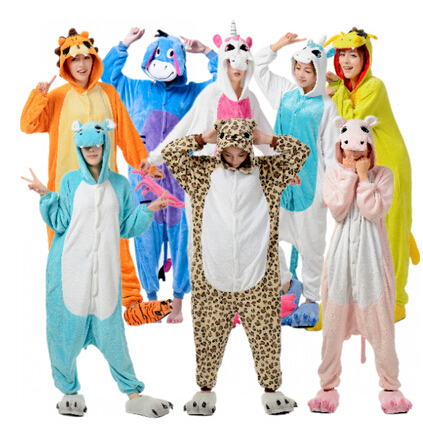 龙猫卡通动物连体情侣睡衣