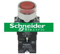 施耐德22mm金属带灯按钮开关XB2BW34B1C 自复位 24V 1NO红色