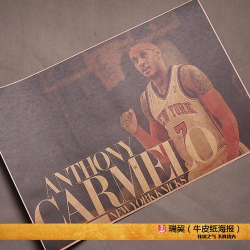 卡梅隆安东尼海报NBA球星大图24寸装饰画纽约尼克斯队球星画定制