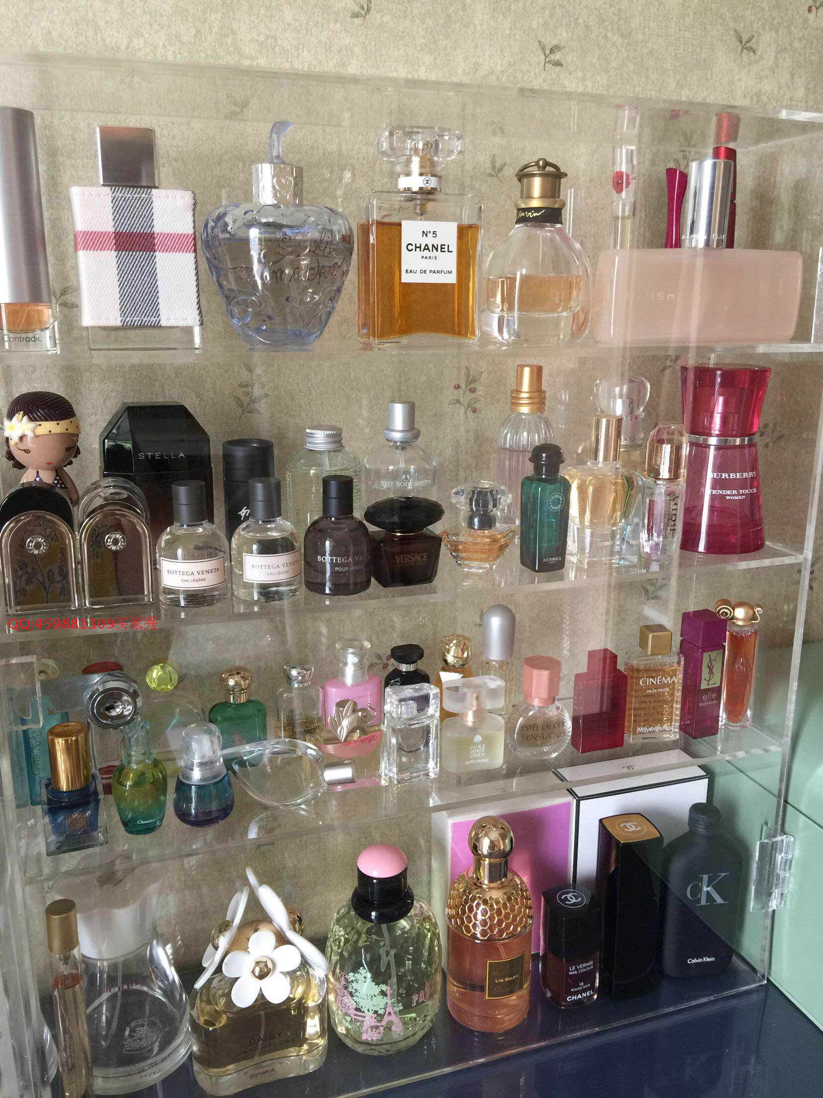 亚克力香水展柜有机玻璃展示柜化妆品柜首饰柜陈列柜带锁指甲油柜