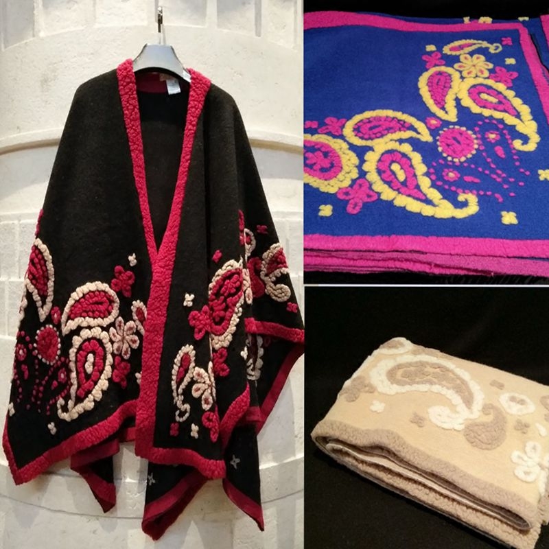 民族风披肩加厚围巾超大开叉披风高档斗篷新疆纯羊毛女秋冬保暖