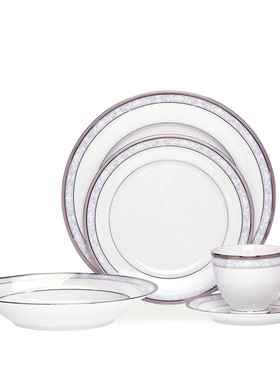 Noritake 则武 Hampshire Platinum 40件24K白金边西餐具套装