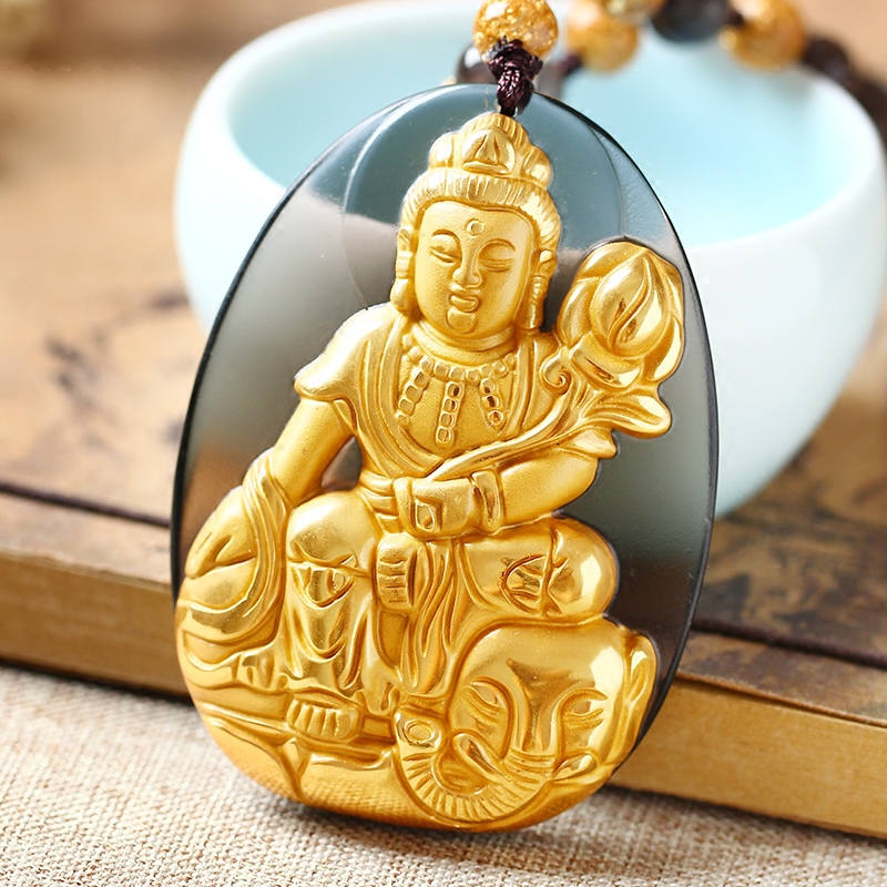 镀金生肖属龙蛇本命佛守护神吊坠