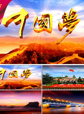中国梦 长城 五星红旗 红军抗战 山川河流 铜像 实拍 视频素材