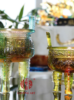 六合春琉璃蒸蒸日上开业工艺品