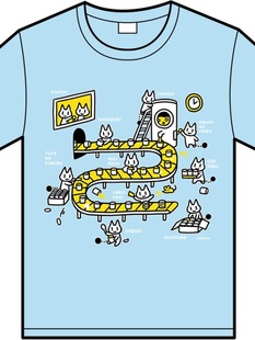 绮丽屋日本动漫周边原单原创猫猫食品工厂短袖 淘金币 包邮 T恤满百