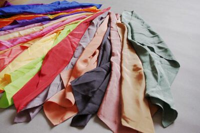 糖果色装饰小手帕长方巾